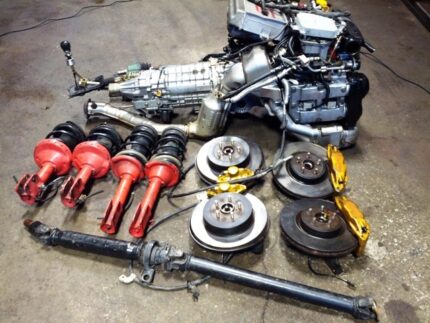 JDM SUBARU WRX STI VERSION 8 EJ20T MOTOR TWIN SCROLL TURBO VF37 MT 6 SPEED DCCD TRANSMISSION ECU WIRING BREMBO KIT SUSPENSION