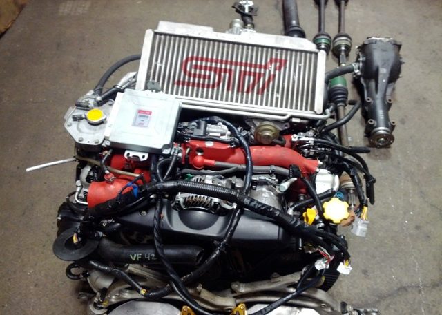 IMG_20121129_155028-640x456-1.jpg JDM SUBARU WRX STI EJ20T ENGINE TURBO VF42 MT 6 SPEED TRANSMISSION DCCD RA-R ECU BREMBO KIT BRAKES - Image 1